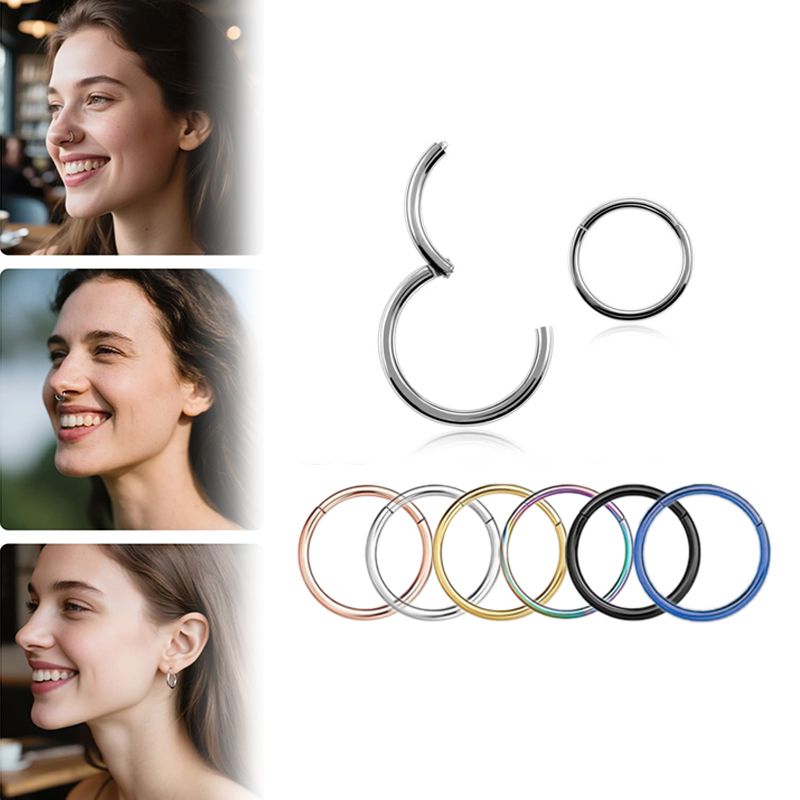 Body Jewelry Earrings - 16G 316L Cerrahi Çelik Menteşeli Clicker