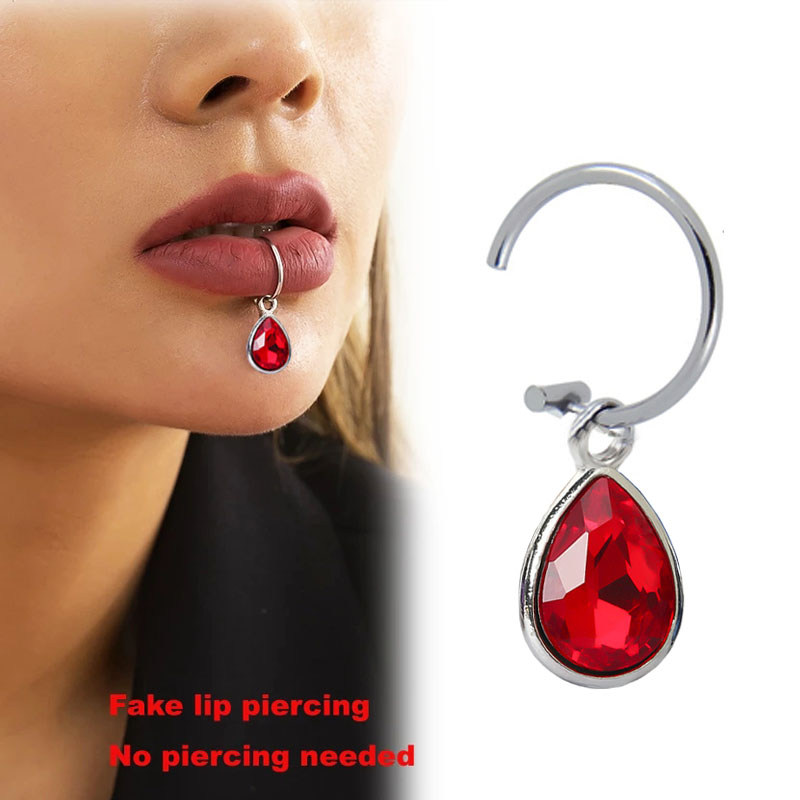 Body Jewelry Labret - 1 adet sahte Piercing dudak klip