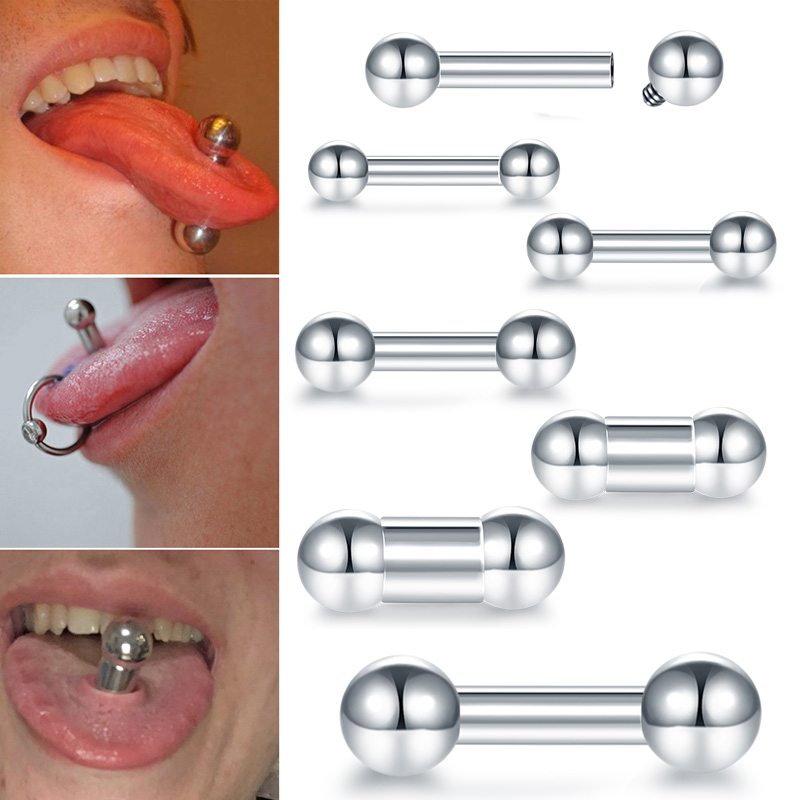 Tongue Barbell Straight - 1 adet çelik büyük boy Genital