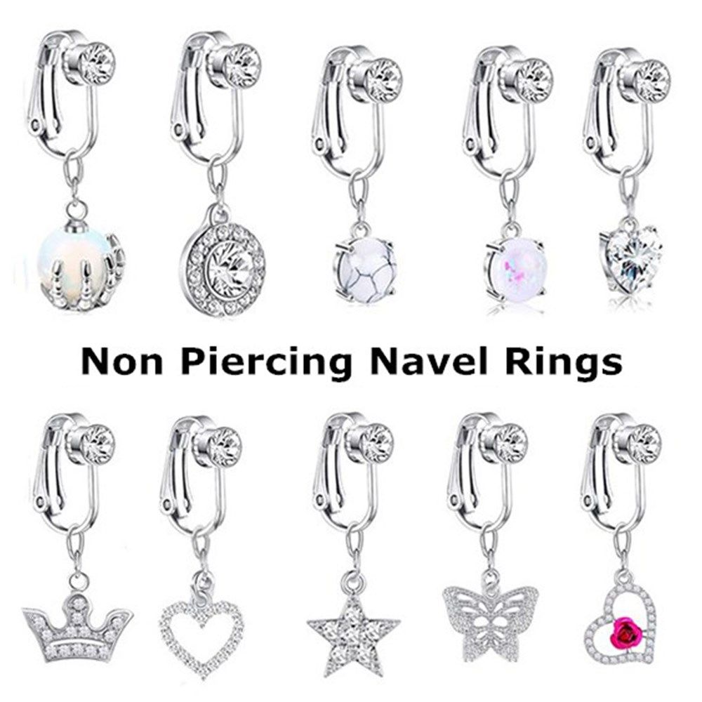 Body Jewelry Earrings - Aksesuarları klipsli küpe kıkırdak klip göbek