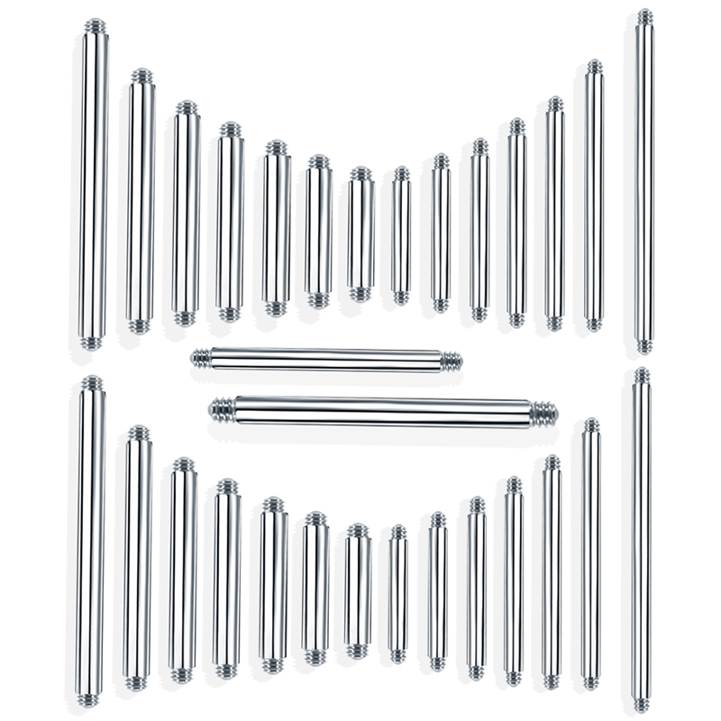 Tongue Barbell Straight - 10 adet 4-42mm 316L cerrahi çelik