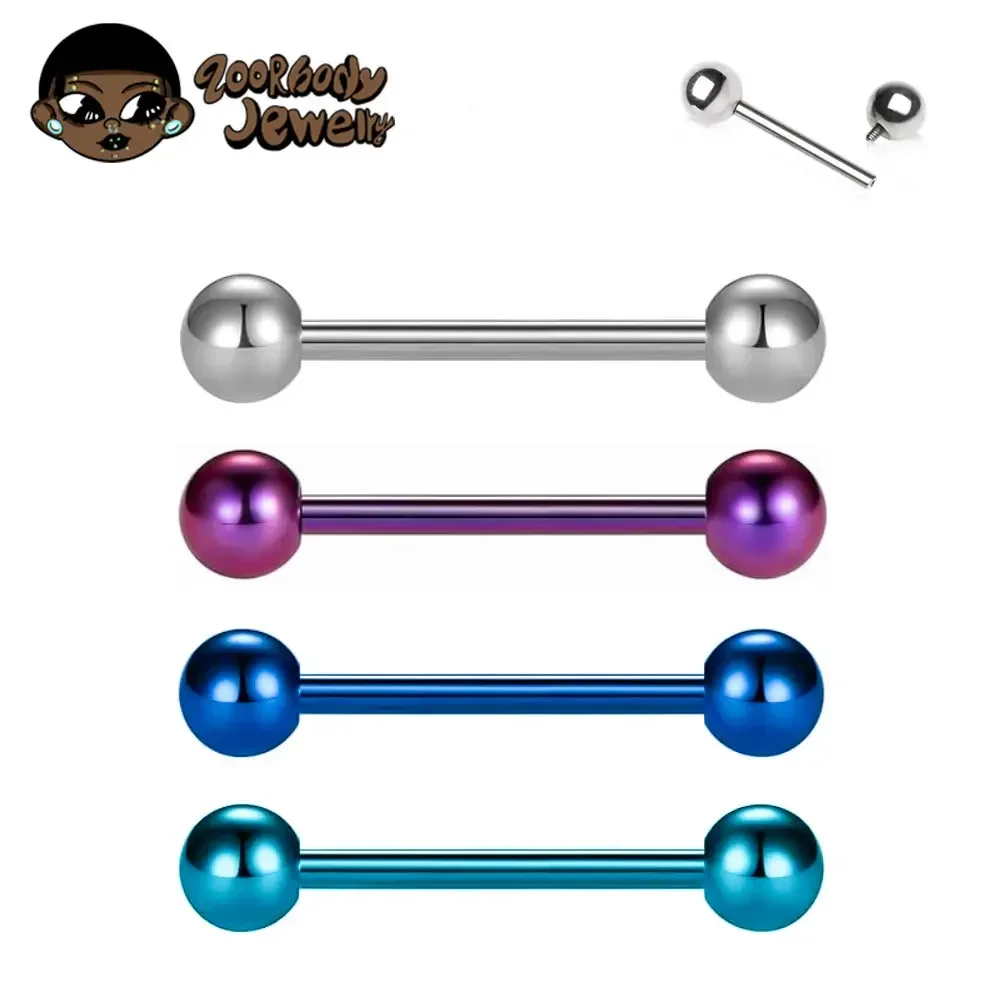 Tongue Barbell Straight - 1/10 adet F136 İmplant Sınıf Titanyum