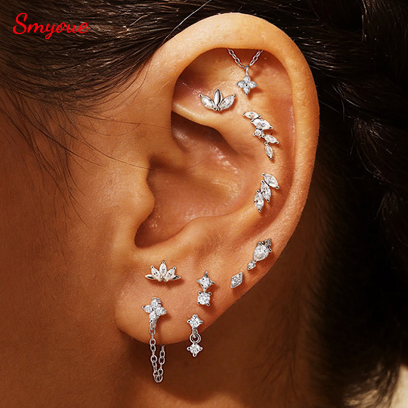 Body Jewelry Flat Back - Smyoue Moissanite %100 S925 Gümüş Piercing