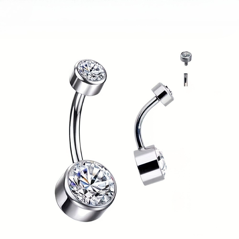 Body Jewelry For Sensitive Skin - 1 adet Hipoalerjenik Paslanmaz Çelik Zirkonya