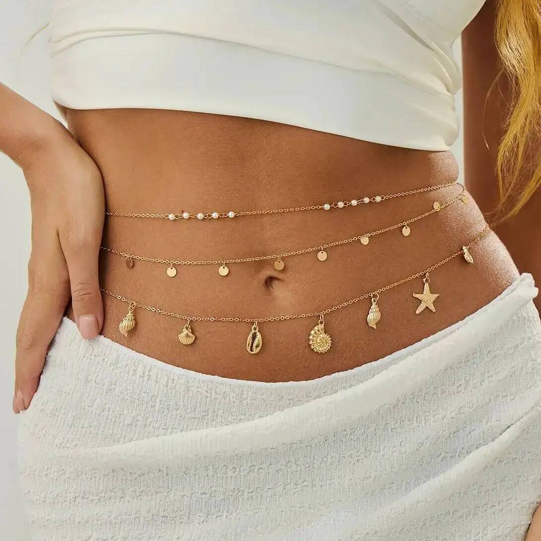 Body Jewelry - IngeSight.Z 3 adet/takım Boho Denizyıldızı Kabuklu