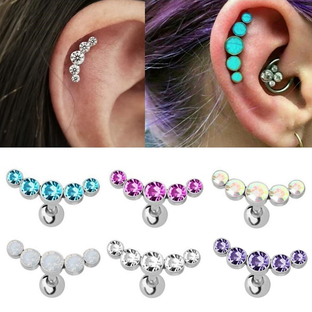 Body Jewelry Earrings - 1 adet moda 16G paslanmaz çelik