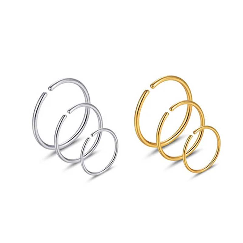 Body Jewelry Earrings - 6 adet/grup hipoalerjenik burun halkaları çemberler