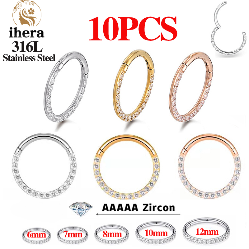 Body Jewelry Earrings - 1/10 adet paslanmaz çelik burun halkaları