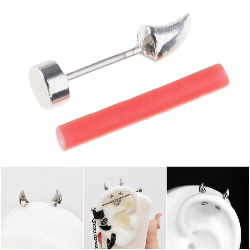 Body Jewelry For Sensitive Skin - Benzersiz Paslanmaz Çelik Şeytanlar Spikes Küpe