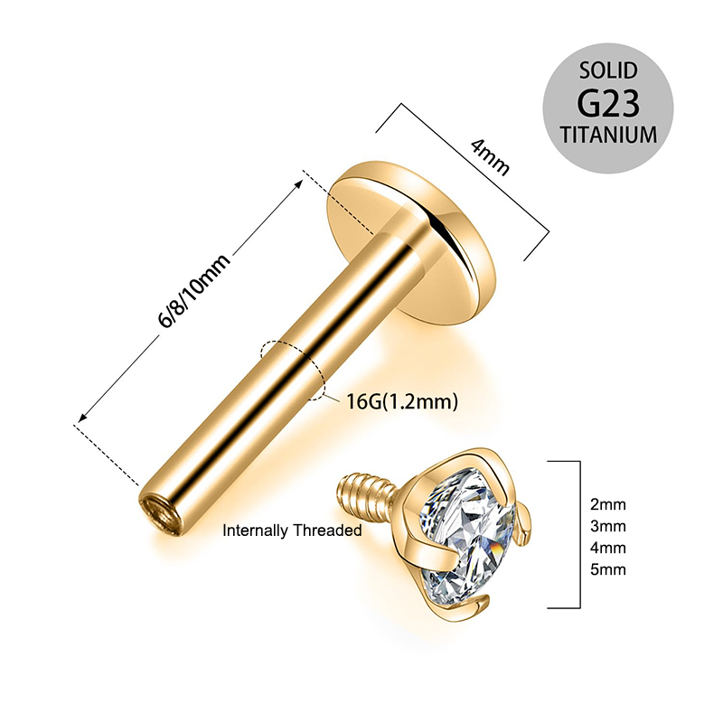 16G Titanyum İçten Dişli Düz S - Body Jewelry Flat Back incelemesi ve fiyatı
