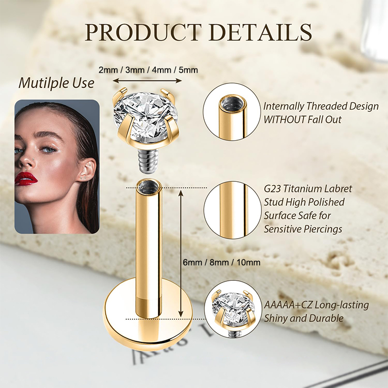 16G Titanyum İçten Dişli Düz S - Body Jewelry Flat Back incelemesi ve fiyatı