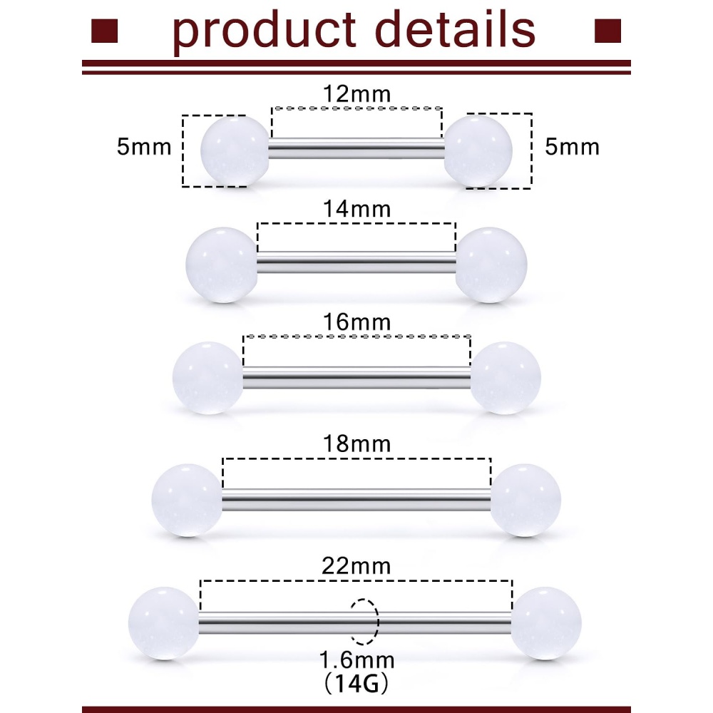 14G Cerrahi Çelik Düz Halter - - Tongue Barbell Straight incelemesi ve fiyatı