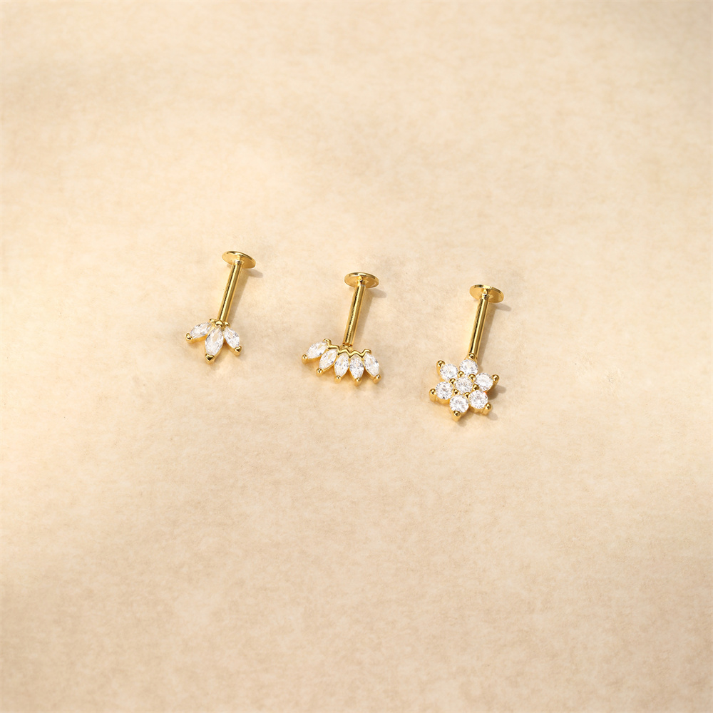 AIDE 925 ayar gümüş küpe kadın - Body Jewelry Flat Back incelemesi ve fiyatı