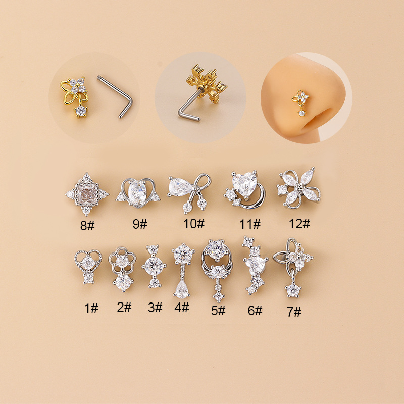 20G L Şekilli Kübik Zirkon Bur - Body Jewelry Earrings incelemesi ve fiyatı