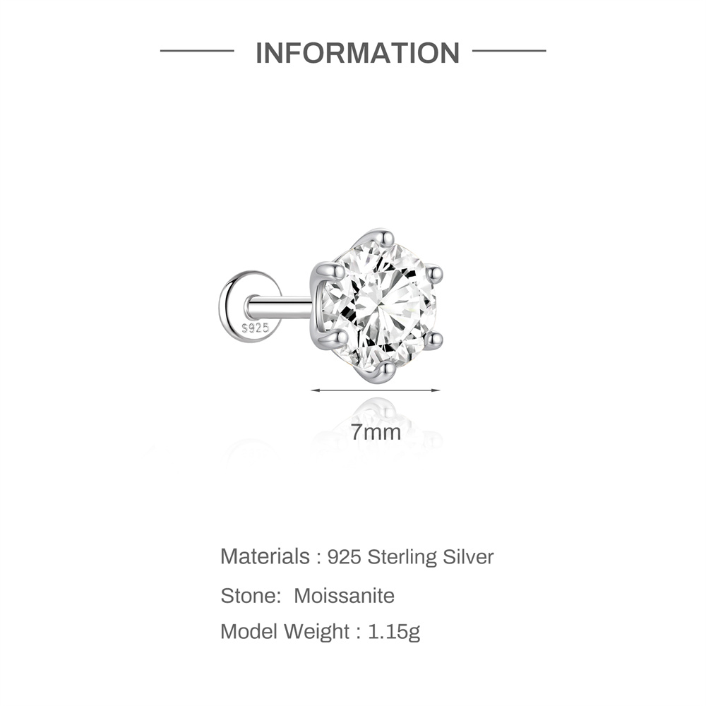 Aide S925 Gümüş 6 Boyut Yuvarl - Body Jewelry Flat Back incelemesi ve fiyatı
