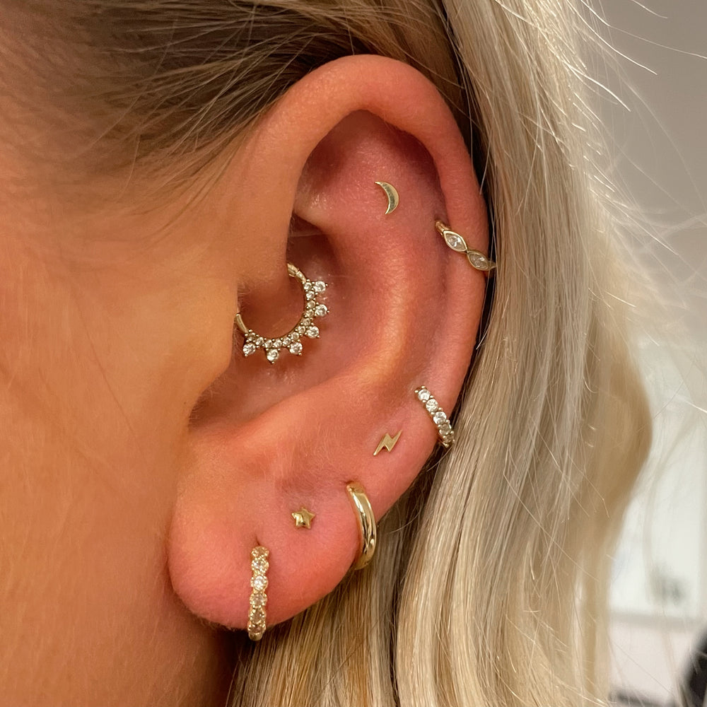 Yıldız ay kıkırdak saplama küp - Body Jewelry Labret incelemesi ve fiyatı