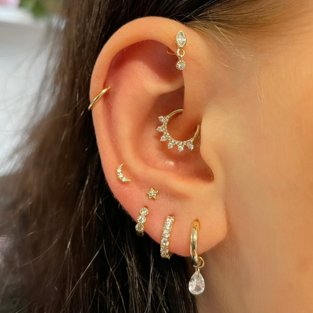Yıldız ay kıkırdak saplama küp - Body Jewelry Labret incelemesi ve fiyatı