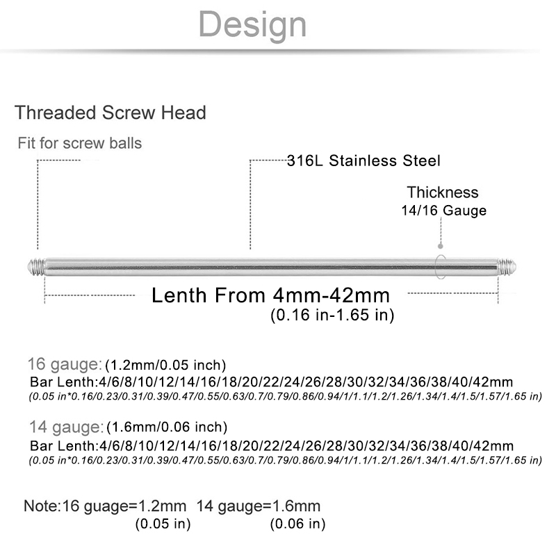 10 adet 4-42mm 316L cerrahi çe - Tongue Barbell Straight incelemesi ve fiyatı