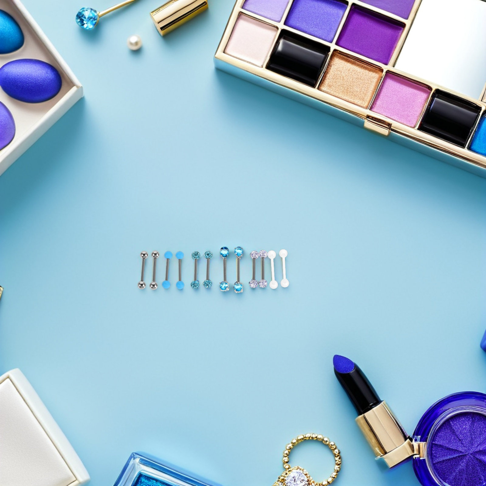12 Adet Kristal Dil Halkaları, - Body Jewelry For Sensitive Skin incelemesi ve fiyatı