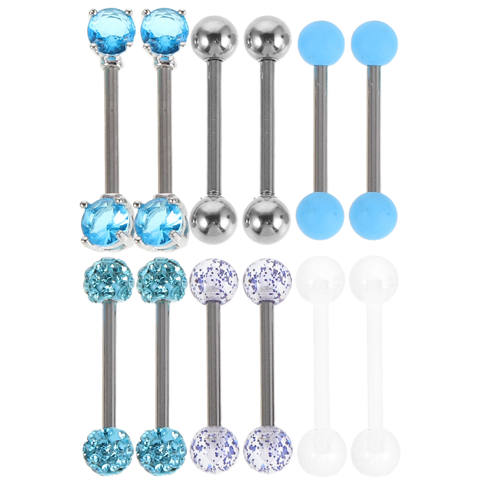 12 Adet Kristal Dil Halkaları, - Body Jewelry For Sensitive Skin incelemesi ve fiyatı