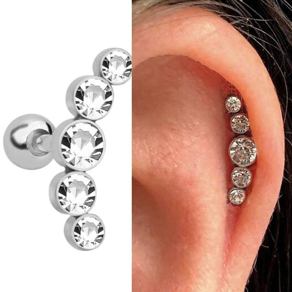 1 adet moda 16G kristal cevher - Body Jewelry Earrings incelemesi ve fiyatı