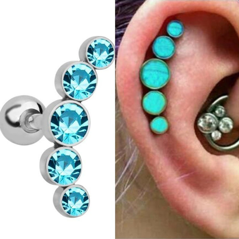 1 adet moda 16G kristal cevher - Body Jewelry Earrings incelemesi ve fiyatı