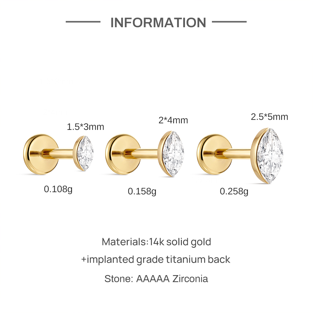 CANNER 1 Adet 14 Ayar Som Altı - Body Jewelry Flat Back incelemesi ve fiyatı