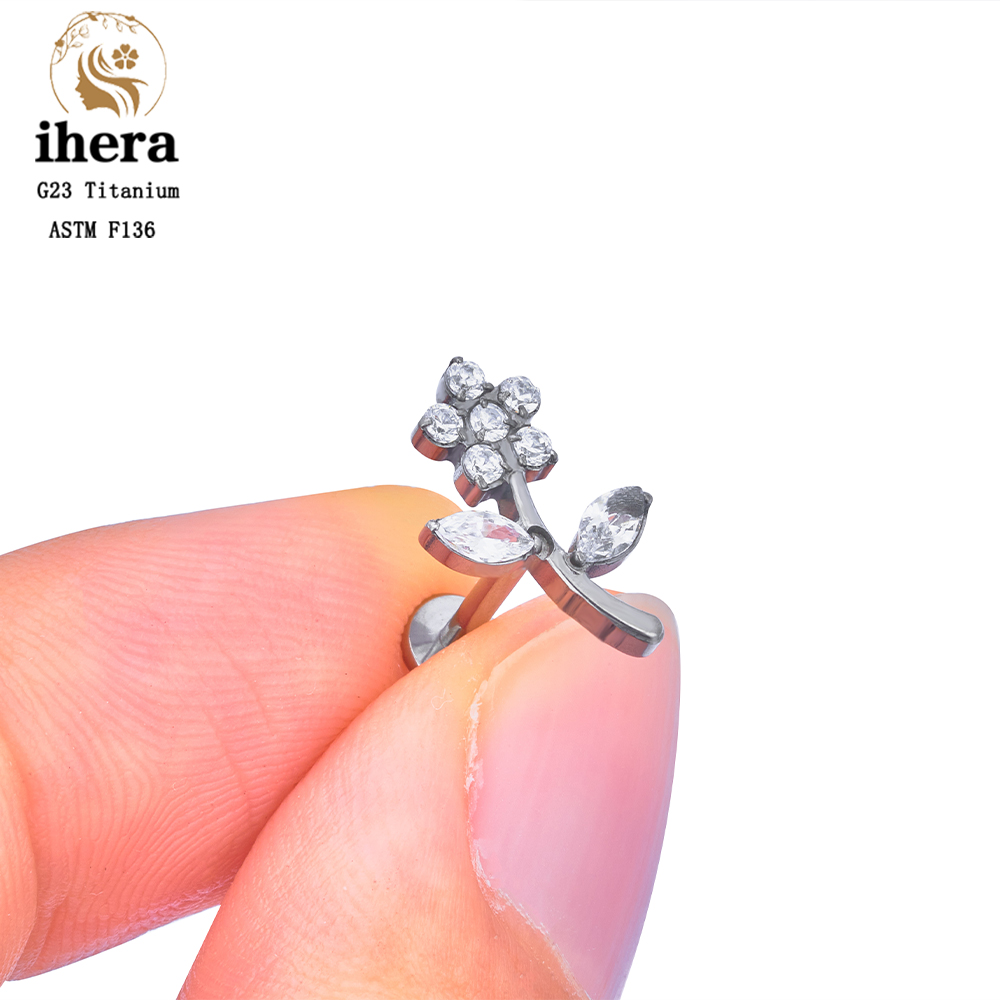 Çiçek Yaprağı Desenli Delici K - Body Jewelry Labret incelemesi ve fiyatı