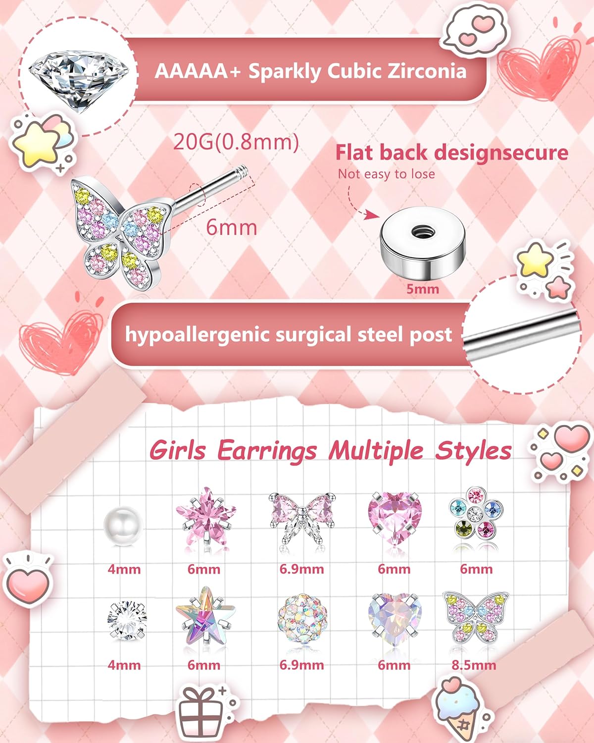 Bobisty 1 çift küpe kadınlar i - Body Jewelry Flat Back incelemesi ve fiyatı