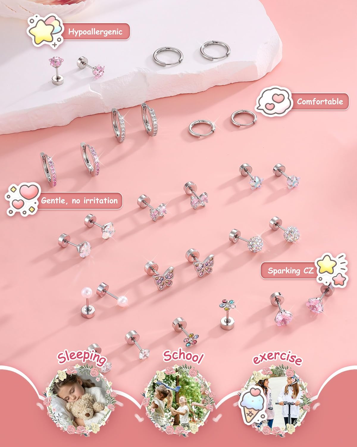 Bobisty 1 çift küpe kadınlar i - Body Jewelry Flat Back incelemesi ve fiyatı