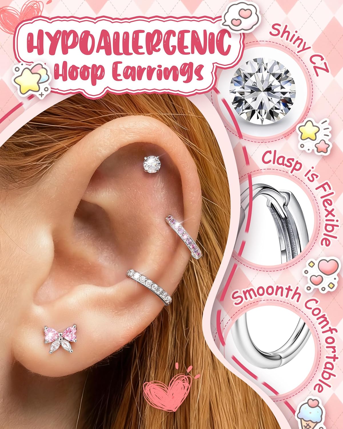 Bobisty 1 çift küpe kadınlar i - Body Jewelry Flat Back incelemesi ve fiyatı