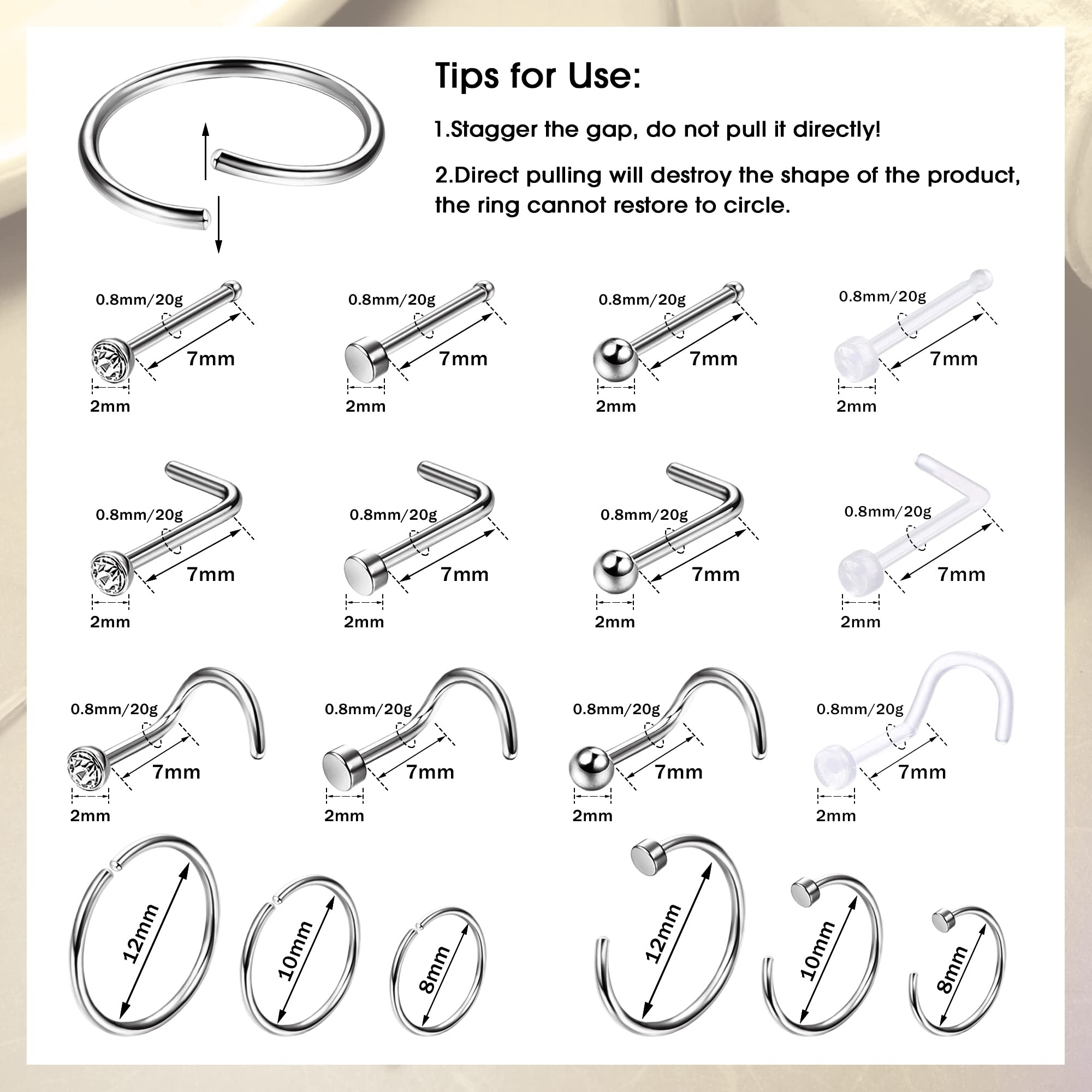 1 adet hipoalerjenik burun hal - Body Jewelry For Sensitive Skin incelemesi ve fiyatı