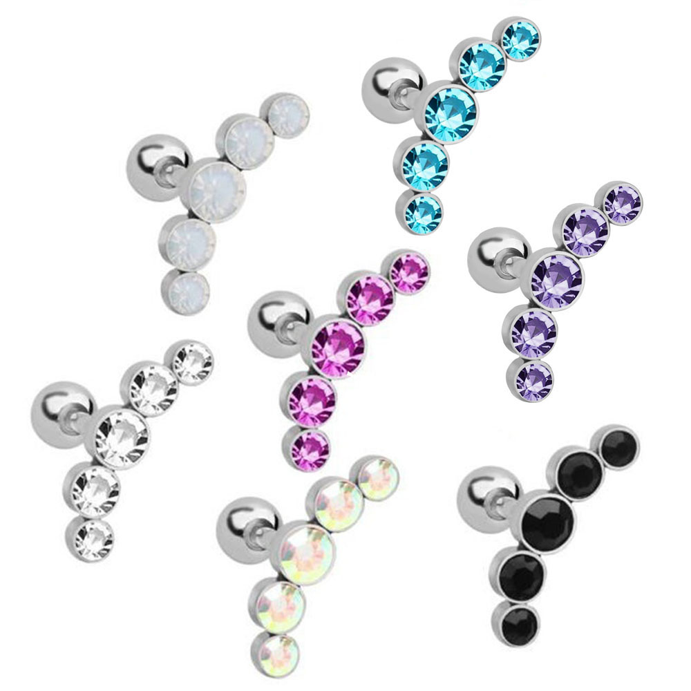 1 adet moda 16G kristal mücevh - Body Jewelry Earrings incelemesi ve fiyatı
