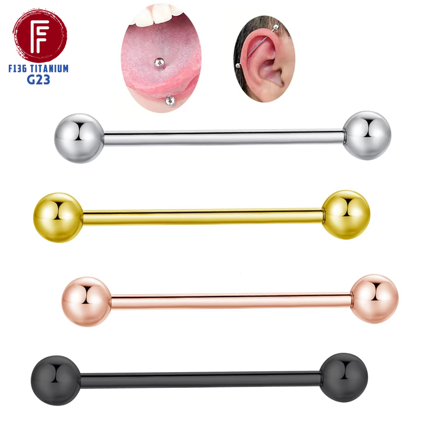 ASTM F136 Titanyum Piercing Ha - Tongue Barbell Straight incelemesi ve fiyatı
