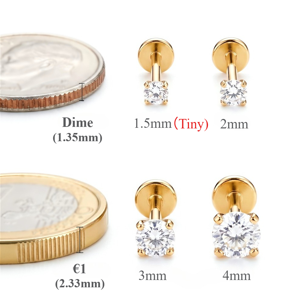 2/8 adet paslanmaz çelik küpe  - Body Jewelry Flat Back incelemesi ve fiyatı