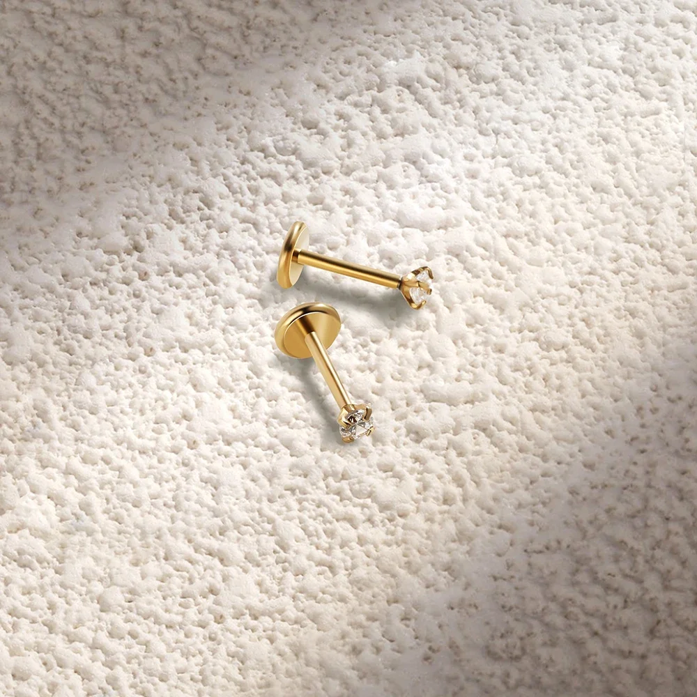 2/8 adet paslanmaz çelik küpe  - Body Jewelry Flat Back incelemesi ve fiyatı