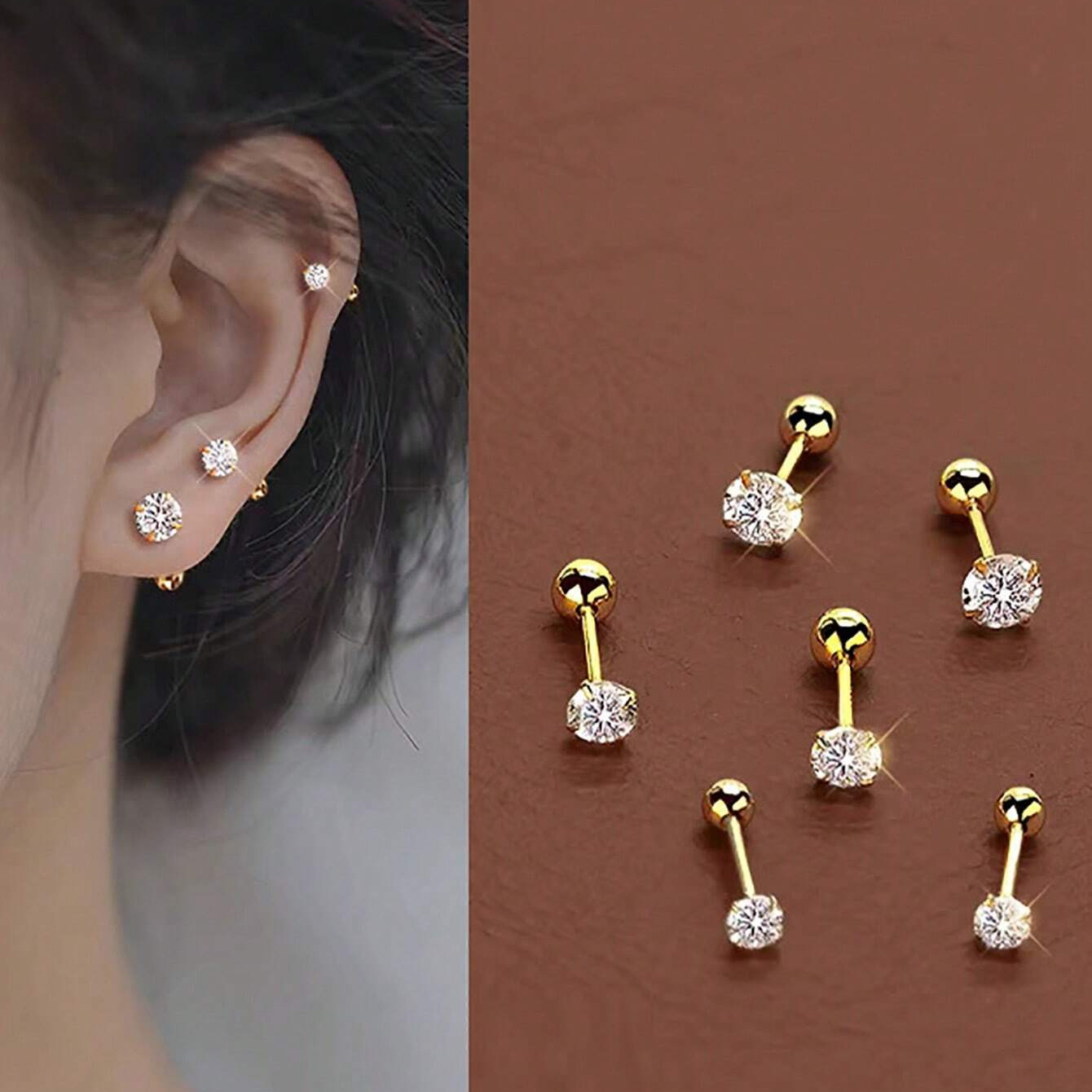 6 adet/takım Paslanmaz Çelik K - Body Jewelry Flat Back incelemesi ve fiyatı