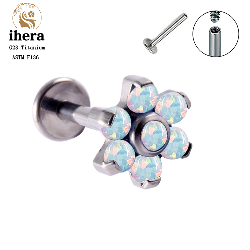 G23 Titanyum Opal Çiçekli Pier - Body Jewelry Labret incelemesi ve fiyatı