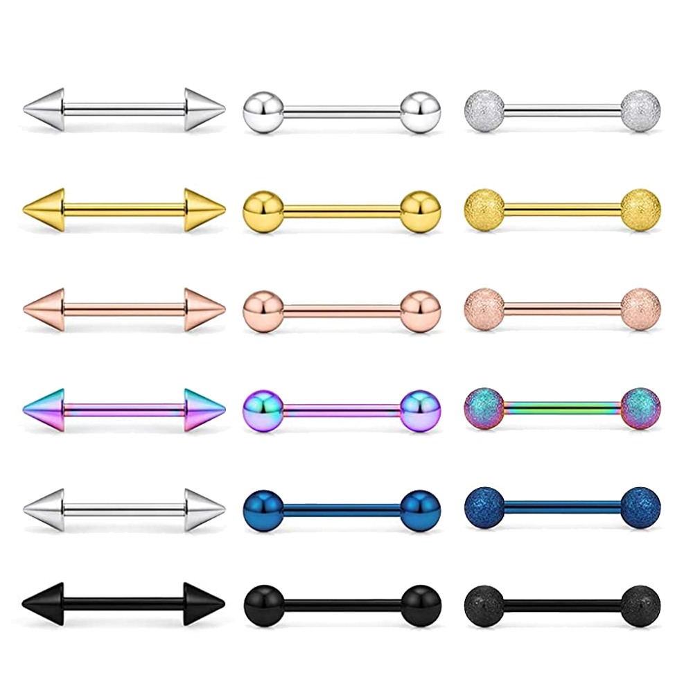 14G Dil Yüzükler Cerrahi Çelik - Tongue Barbell Straight incelemesi ve fiyatı