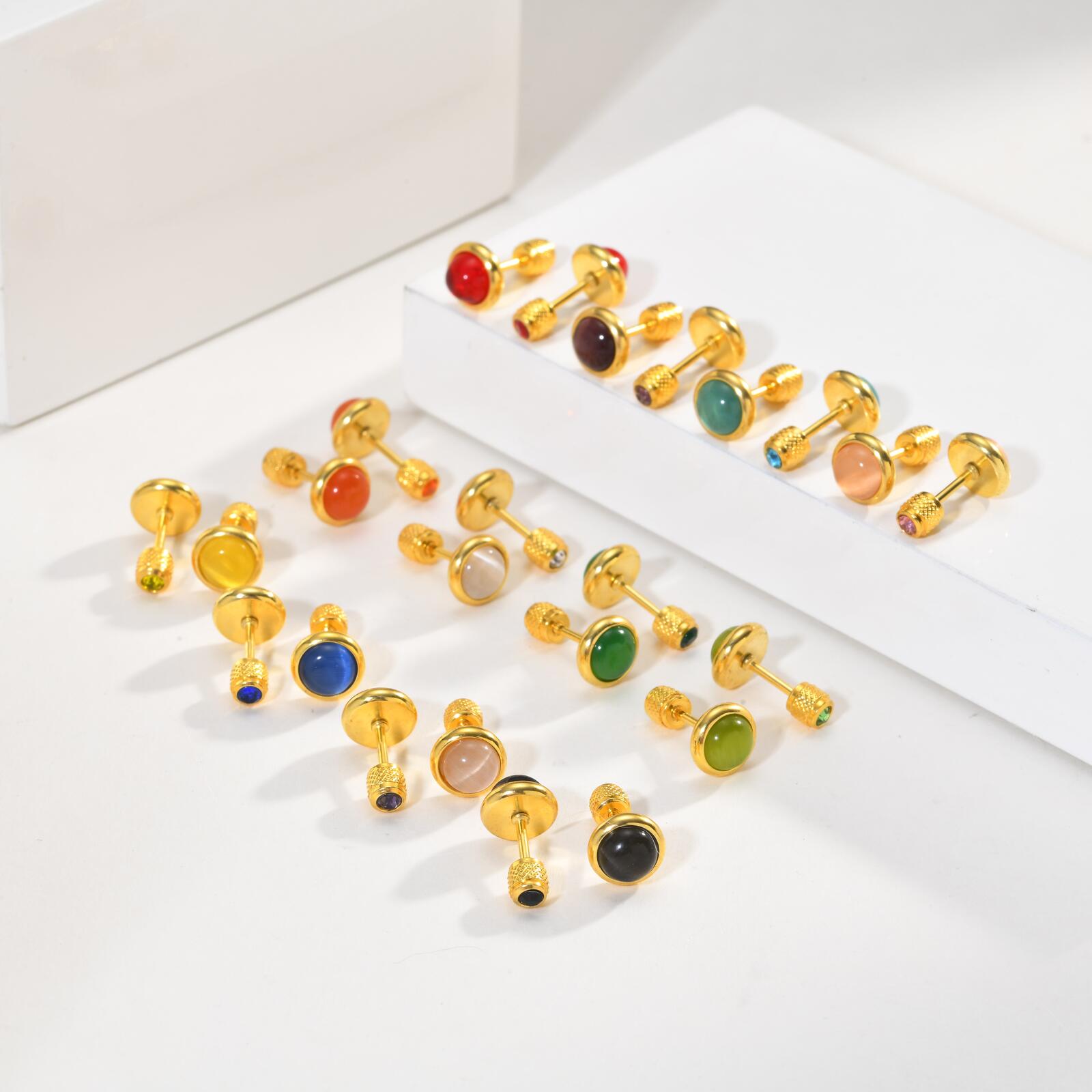 Kadınlar için Doğum Taşı Küpe, - Body Jewelry Flat Back incelemesi ve fiyatı